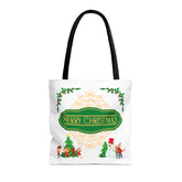 Merry Christmas Tote Bags Green, Reusable Canvas Tote Bags, Available in Different Size - Infinite Pack